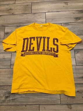 Vintage Delta Mens Gold Arizona State University Devils Tee Size L